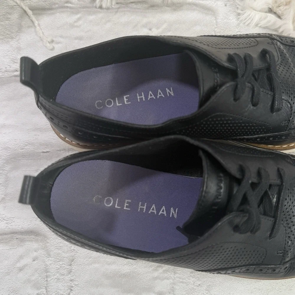 Cole Haan Øriginal Grand Black Platform Wingtip Oxford Shoes Womens Sz 9 B Nice!